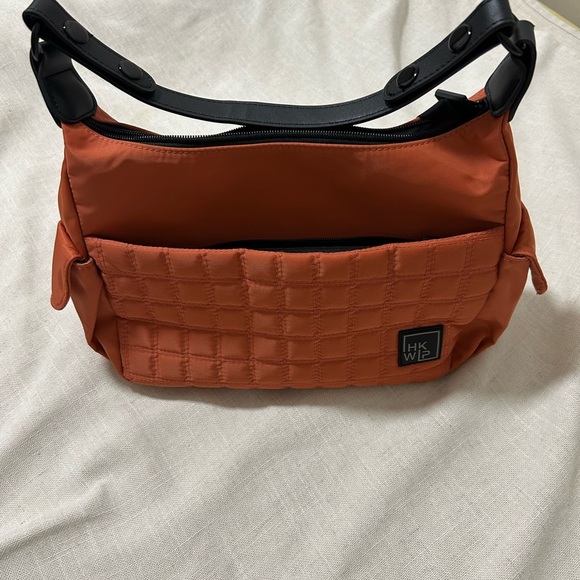 HKWP Quilted Orange Shoulder Bag - Picture 1 of 10